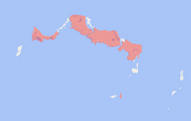 Range map of Antillotyphlops platycephalus